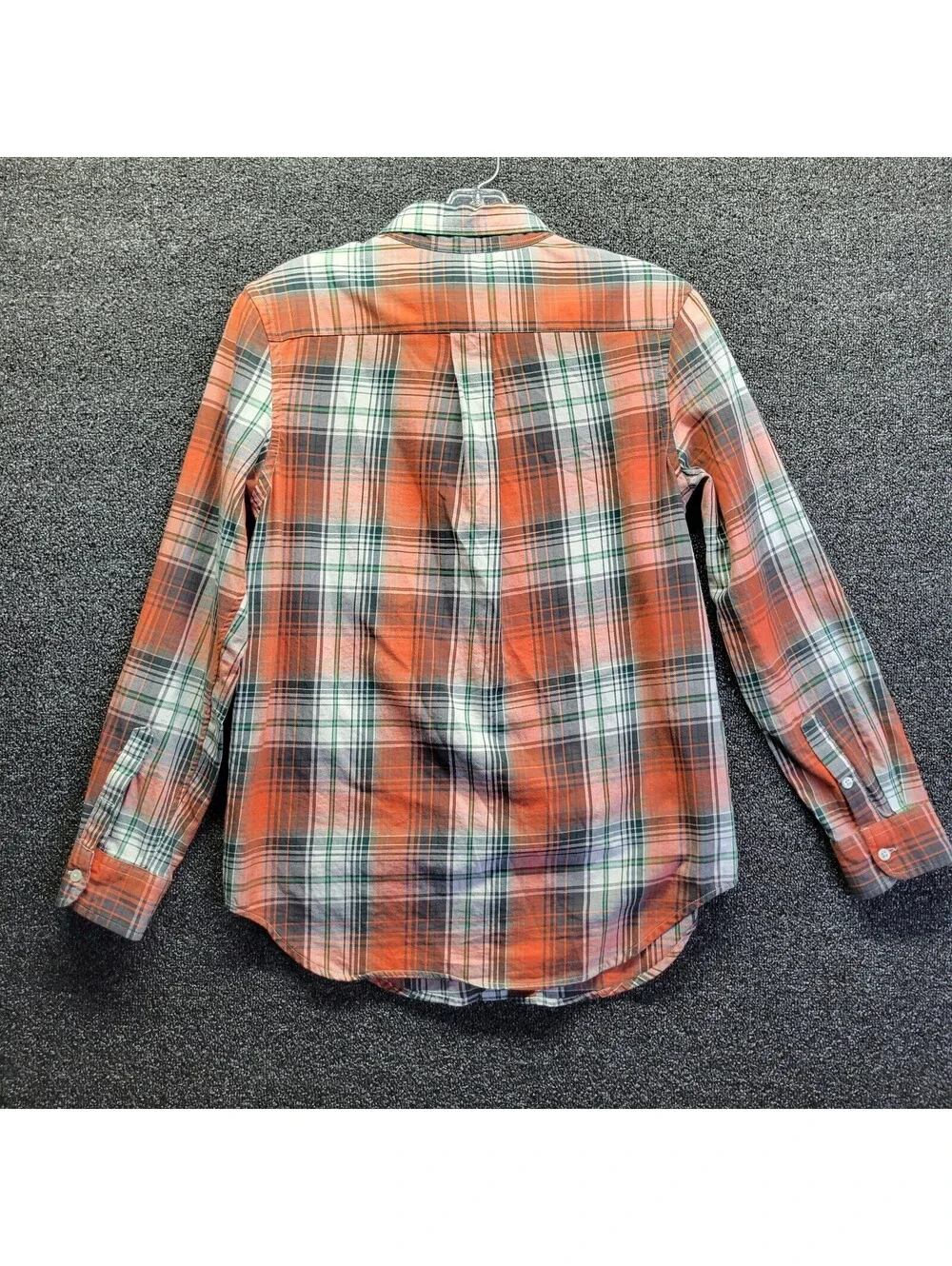 Ralph Lauren Boy's Sz L Burnt Orange Plaid Button-Down Long Sleeve Shirt